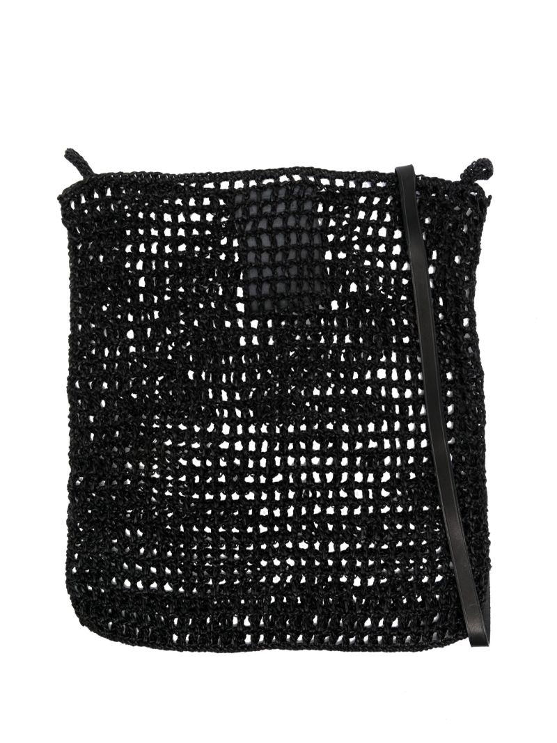 Black Interwoven Shoulder Bag