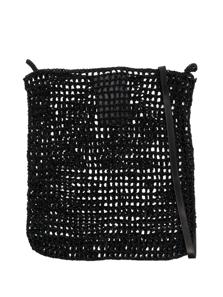 Black Interwoven Shoulder Bag