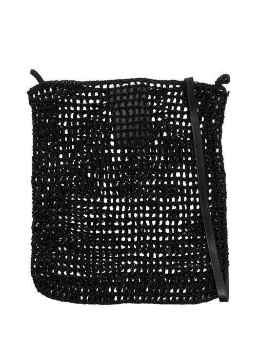 Black Interwoven Shoulder Bag