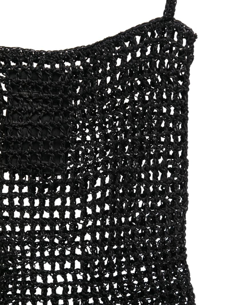 Black Interwoven Shoulder Bag