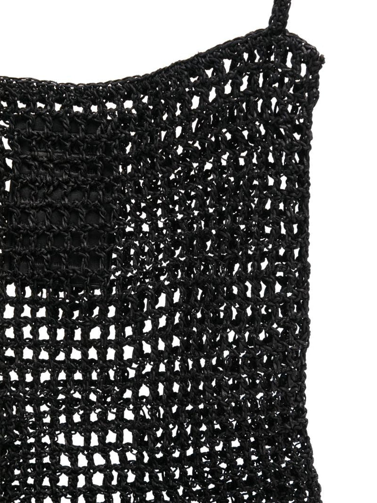 Black Interwoven Shoulder Bag