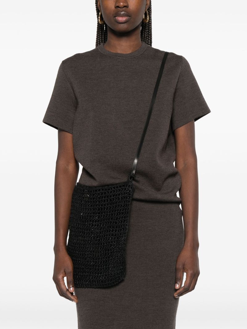 Black Interwoven Shoulder Bag
