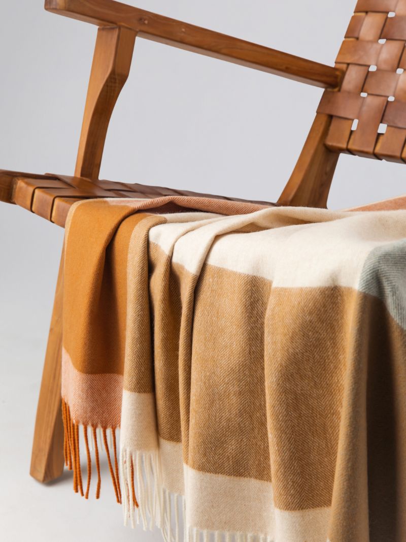 Block Border Wool Throw