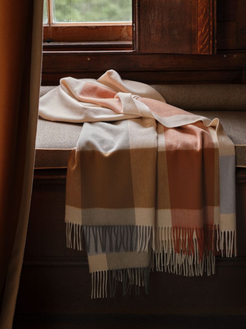 Block Border Wool Throw