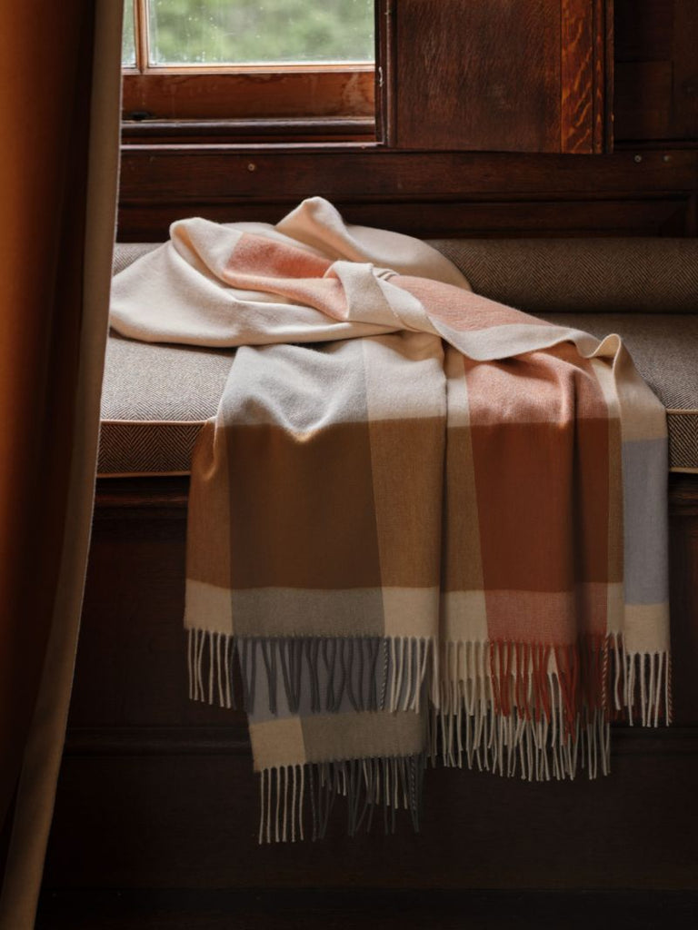 Block Border Wool Throw