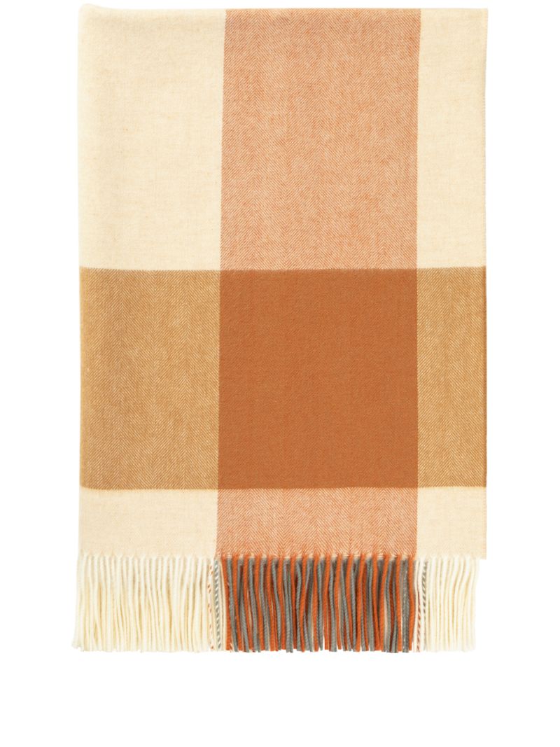 Block Border Wool Throw