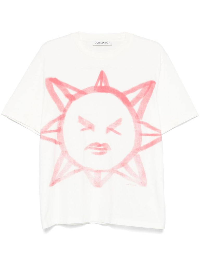 White Squinting Sun T-shirt