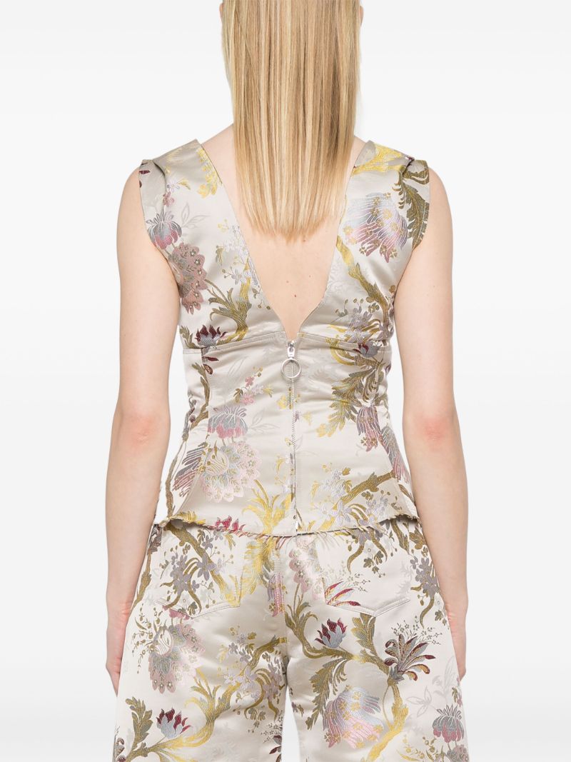 Grey Brocade Top