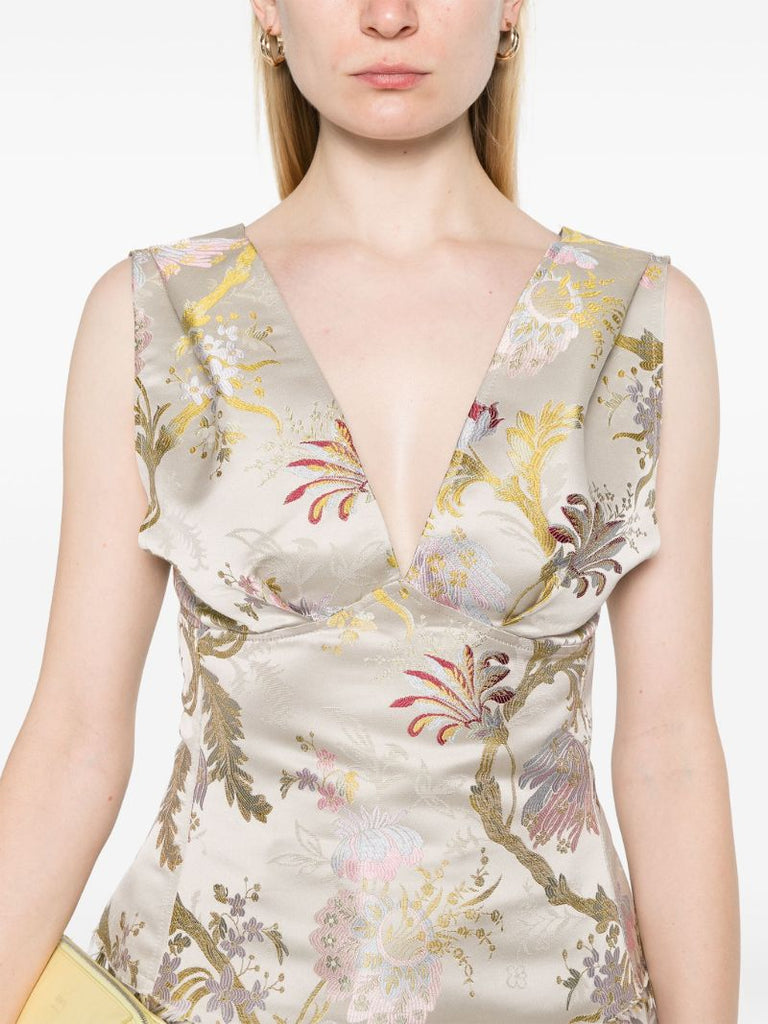 Grey Brocade Top