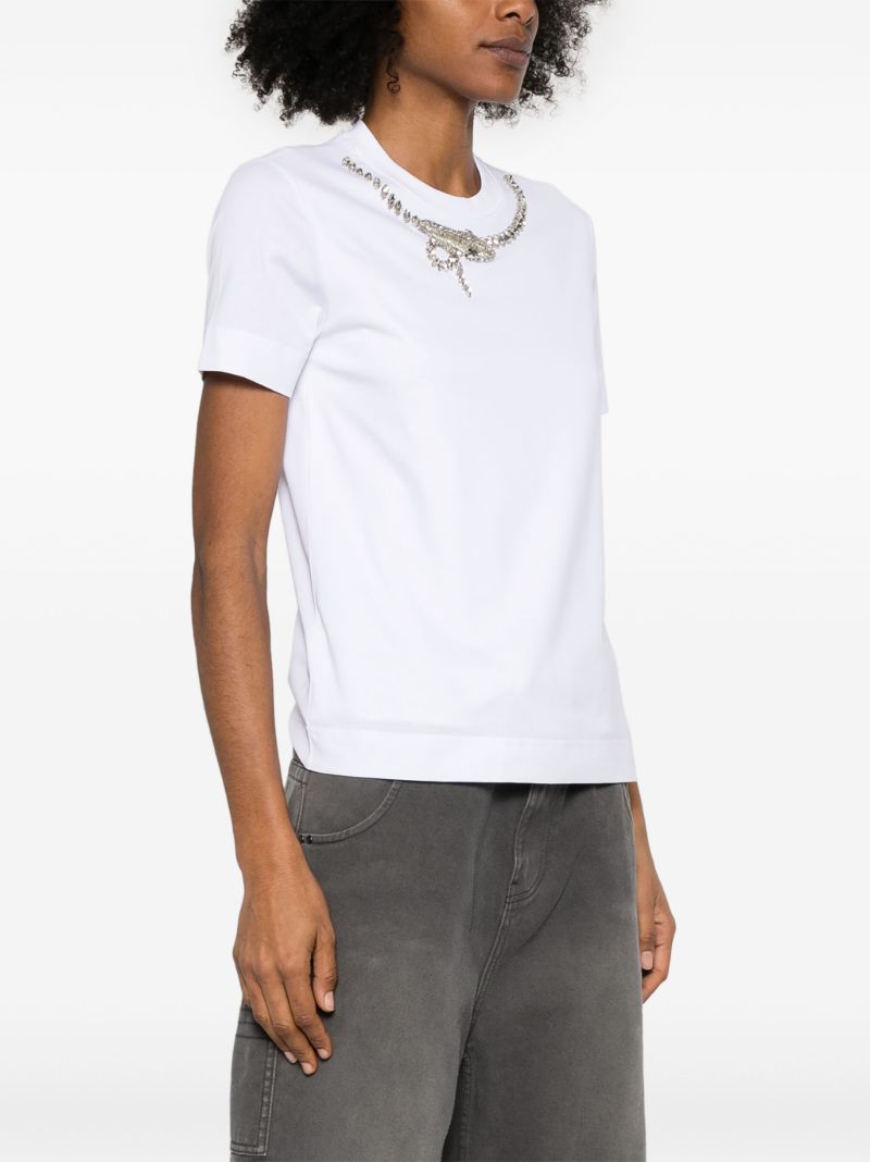 White Crystal-embellished T-shirt