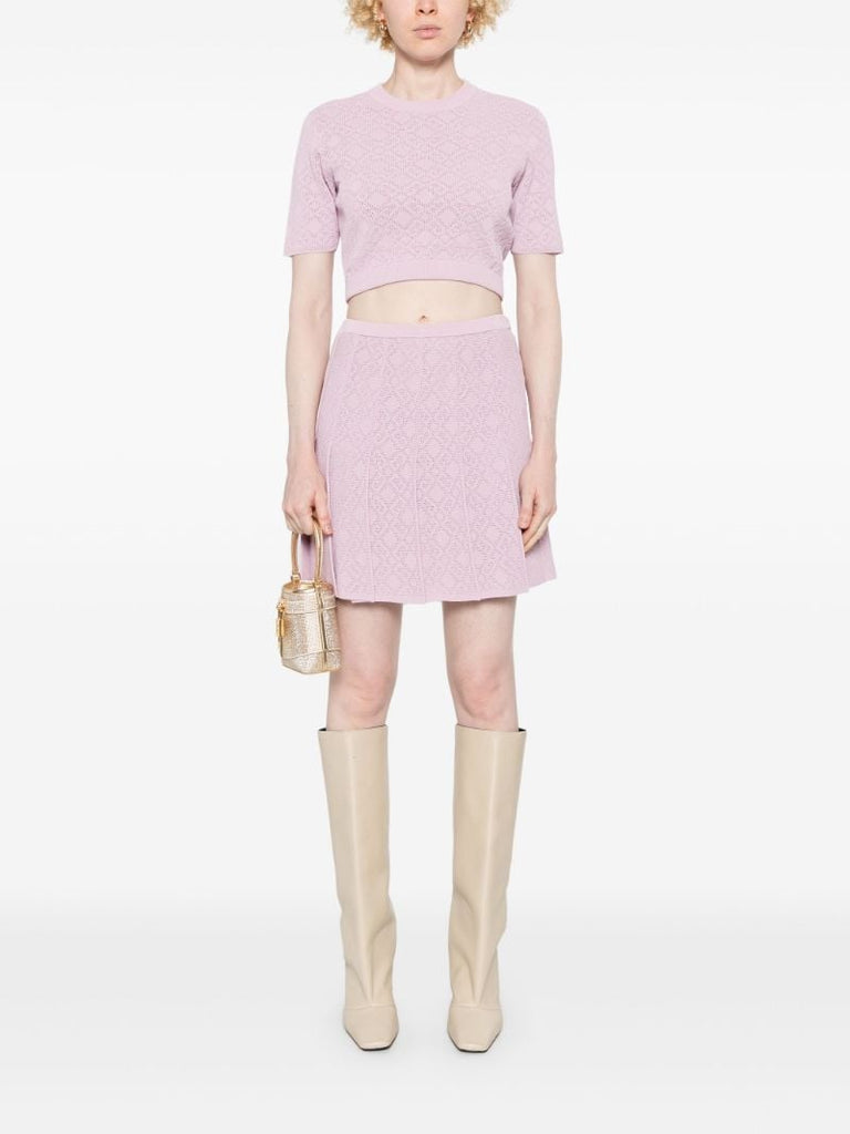 Intarsia-knit Mini Skirt
