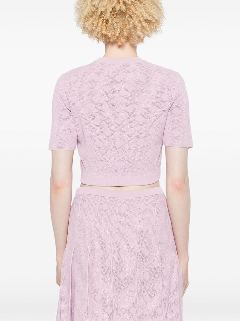 Intarsia-knit Crop Top