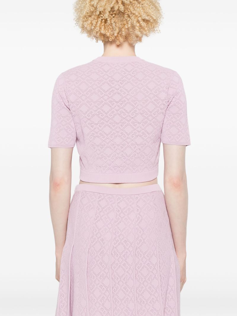 Intarsia-knit Crop Top