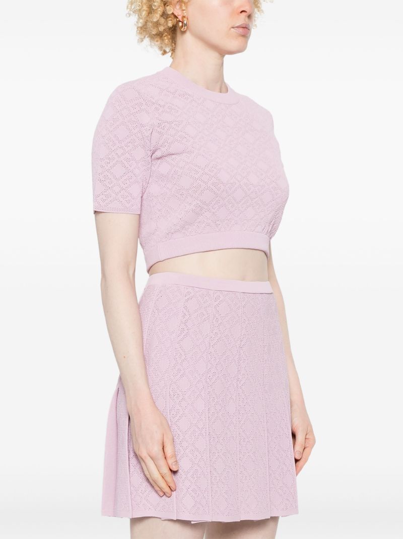 Intarsia-knit Crop Top
