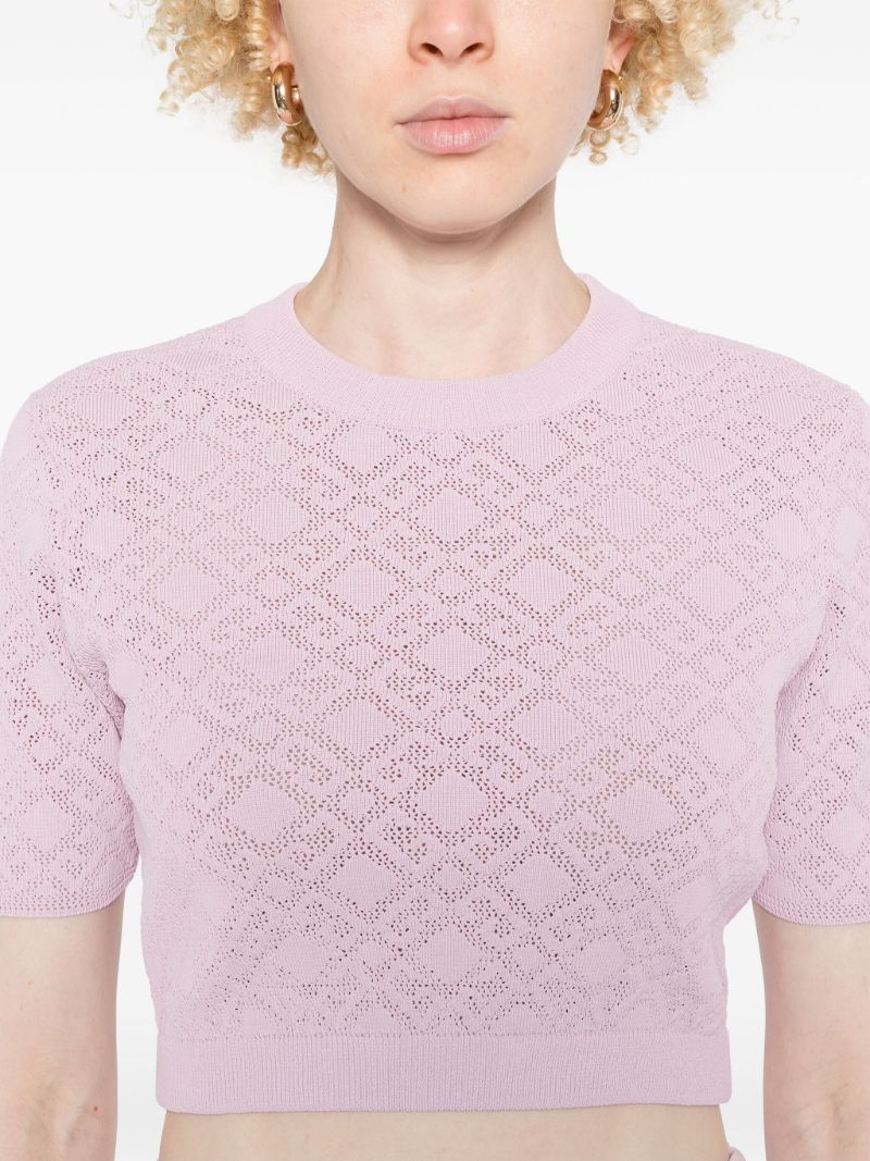 Intarsia-knit Crop Top