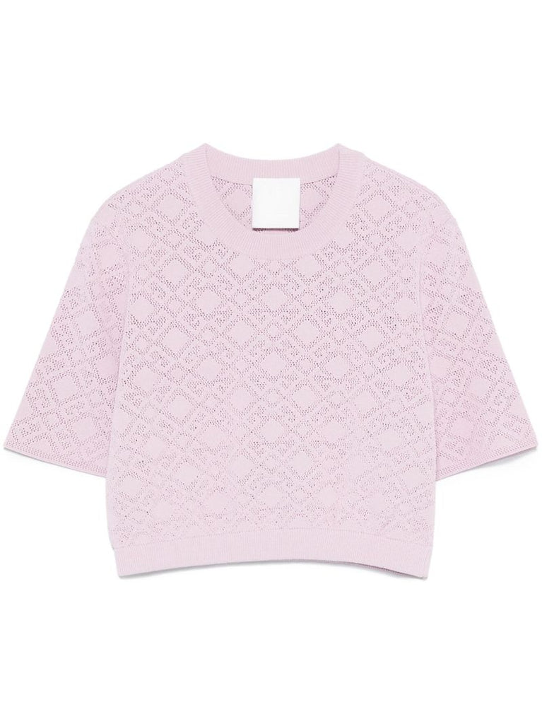 Intarsia-knit Crop Top