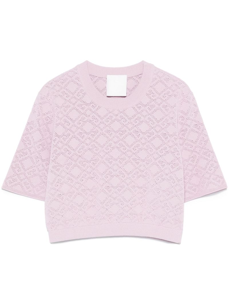 Intarsia-knit Crop Top