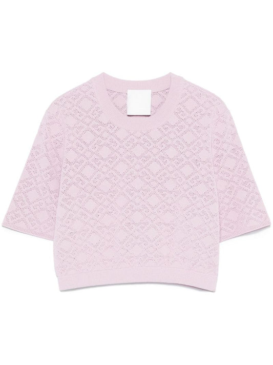 Intarsia-knit Crop Top