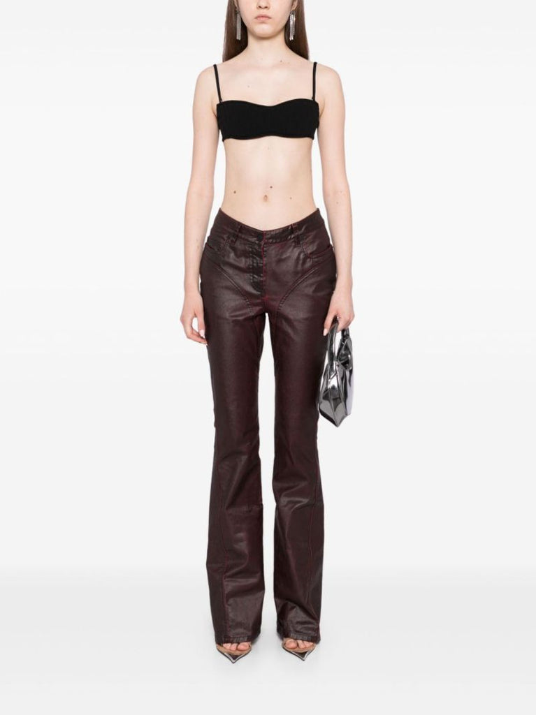Waxed Flared Jeans