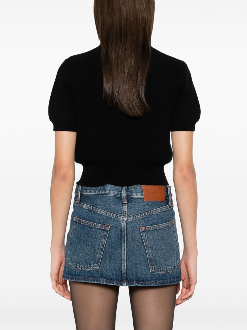 Black Crystal-embellished Top