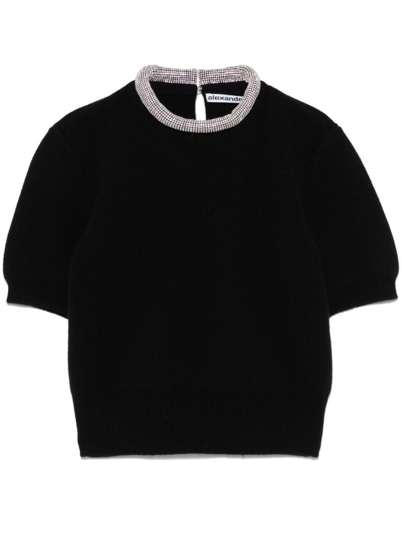 Black Crystal-embellished Top