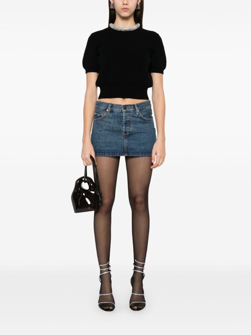 Black Crystal-embellished Top