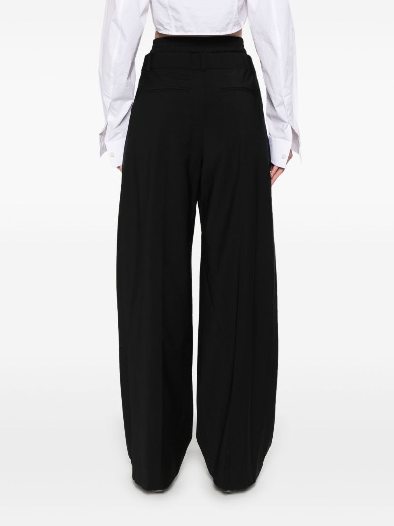 Boxer-detailed Wide-leg Trousers