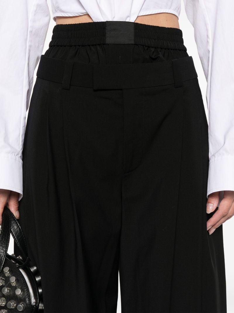 Boxer-detailed Wide-leg Trousers