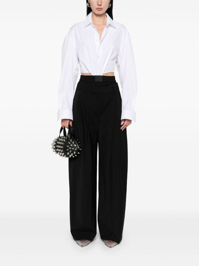 Boxer-detailed Wide-leg Trousers
