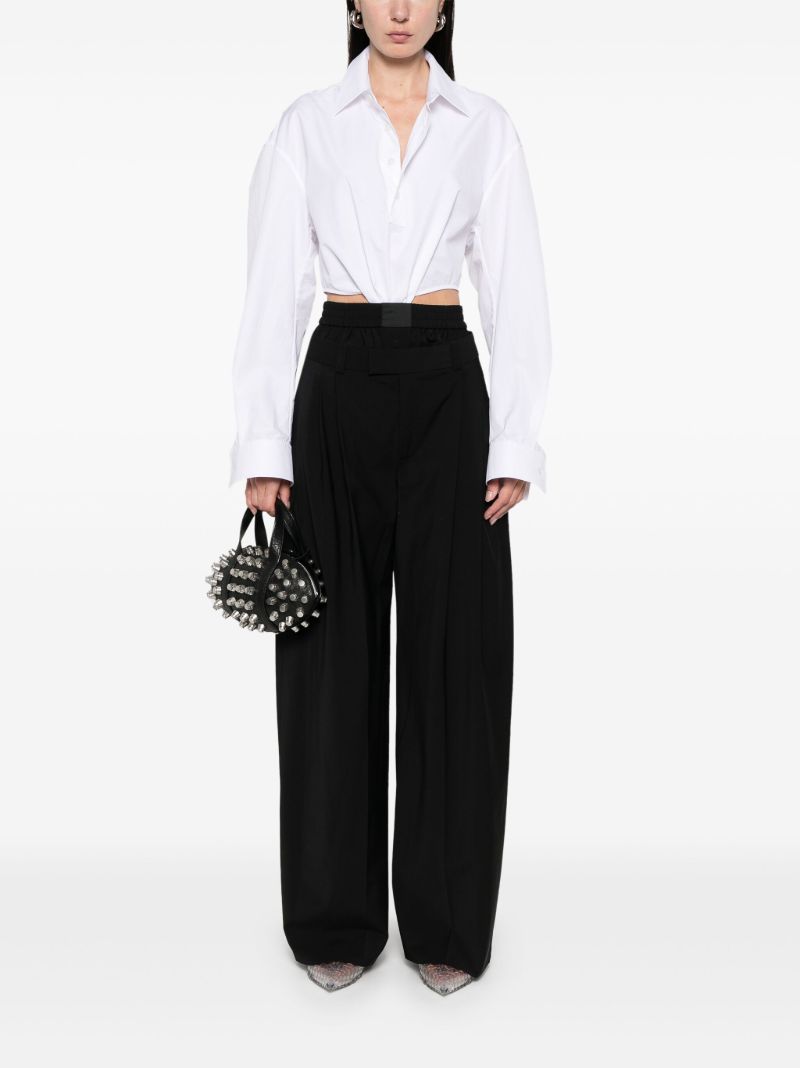 Boxer-detailed Wide-leg Trousers