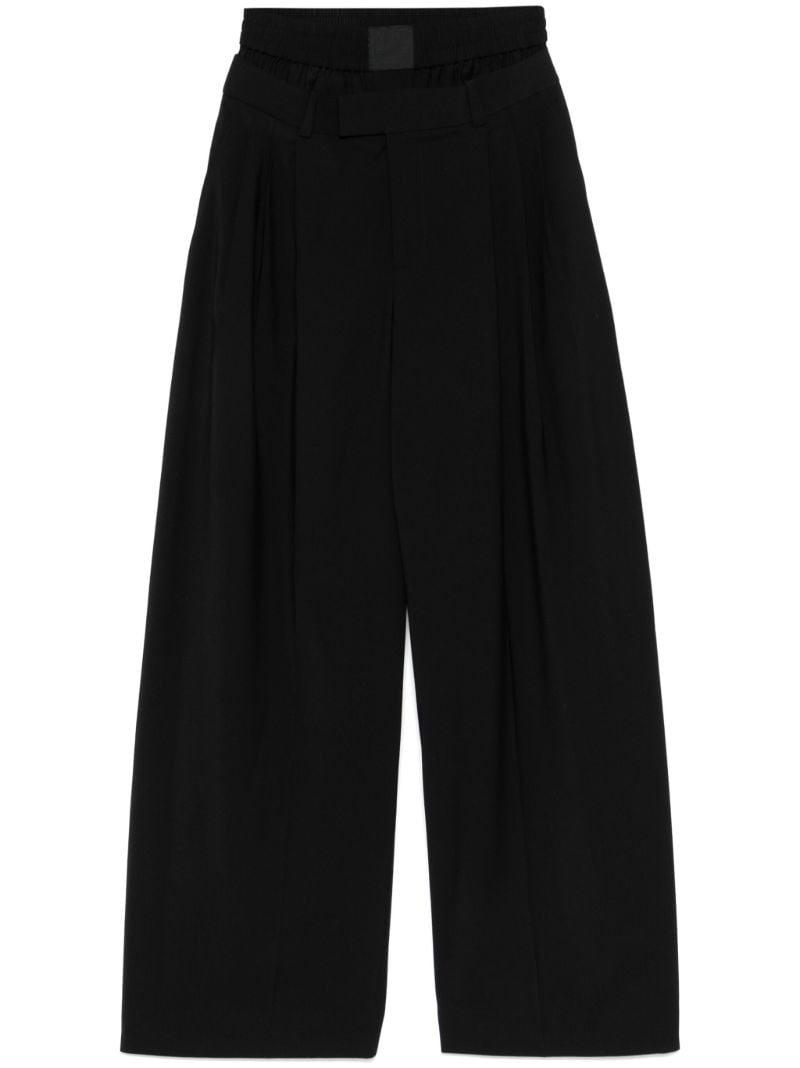 Boxer-detailed Wide-leg Trousers