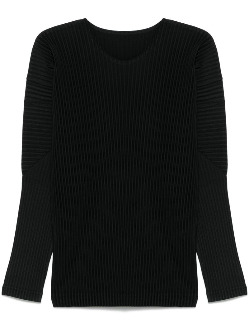 Black Pleated T-shirt