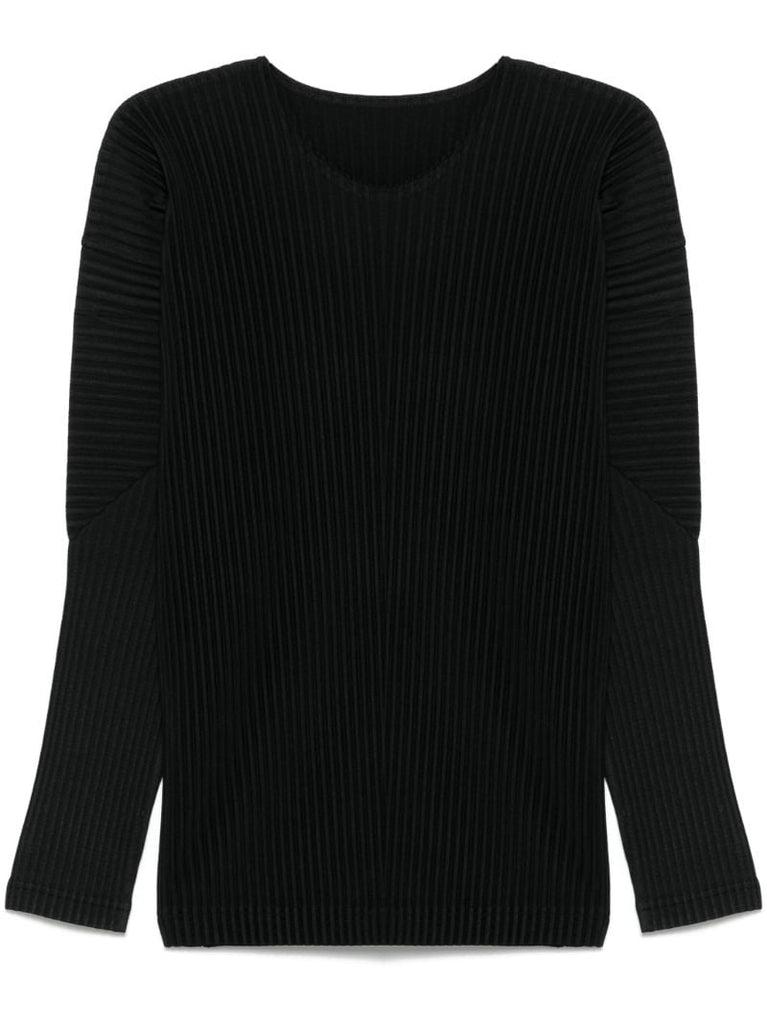 Black Pleated T-shirt