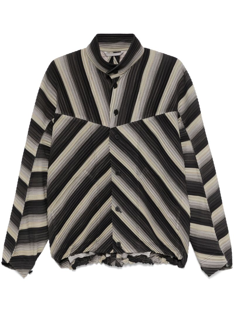 Black Pleated Shirt Jacket