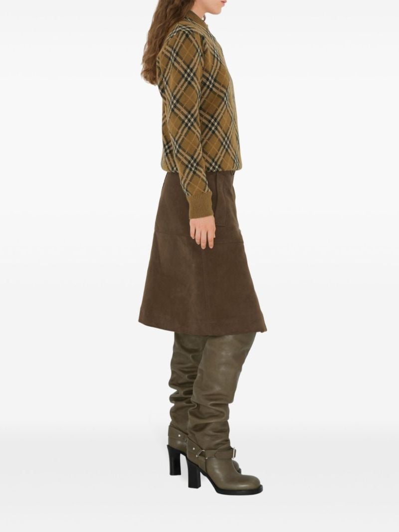 Check Wool Mohair Blend Sweater
