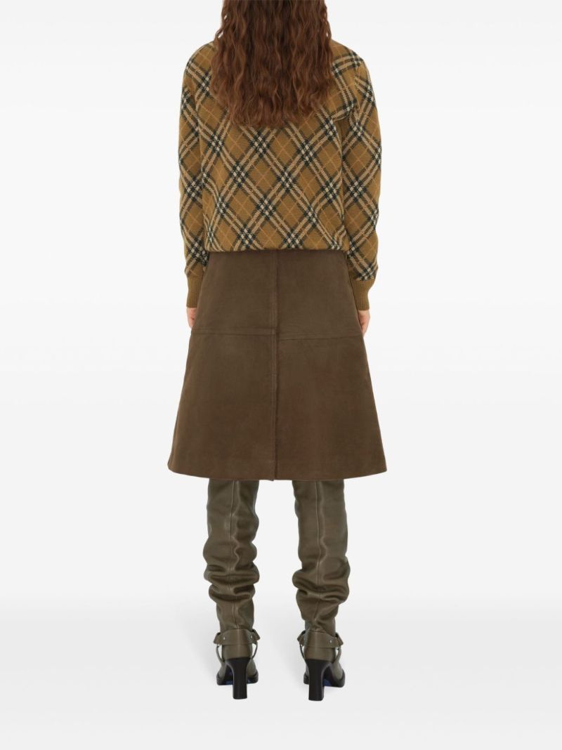 Check Wool Mohair Blend Sweater