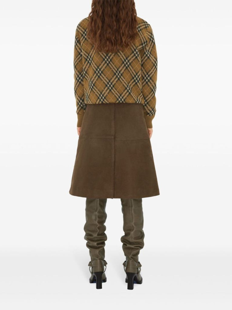 Check Wool Mohair Blend Sweater