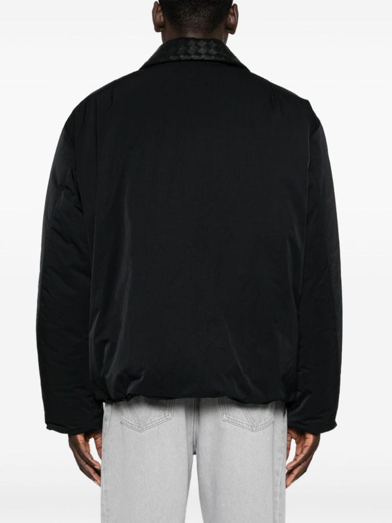 Intrecciato-collar Padded Jacket