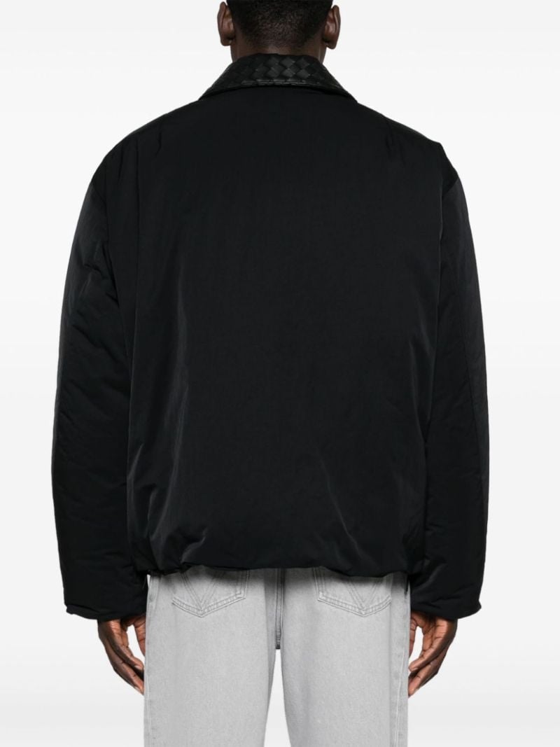 Intrecciato-collar Padded Jacket
