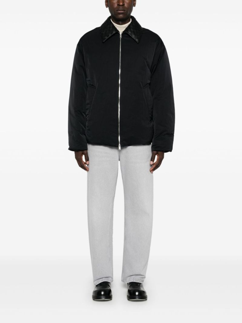 Intrecciato-collar Padded Jacket