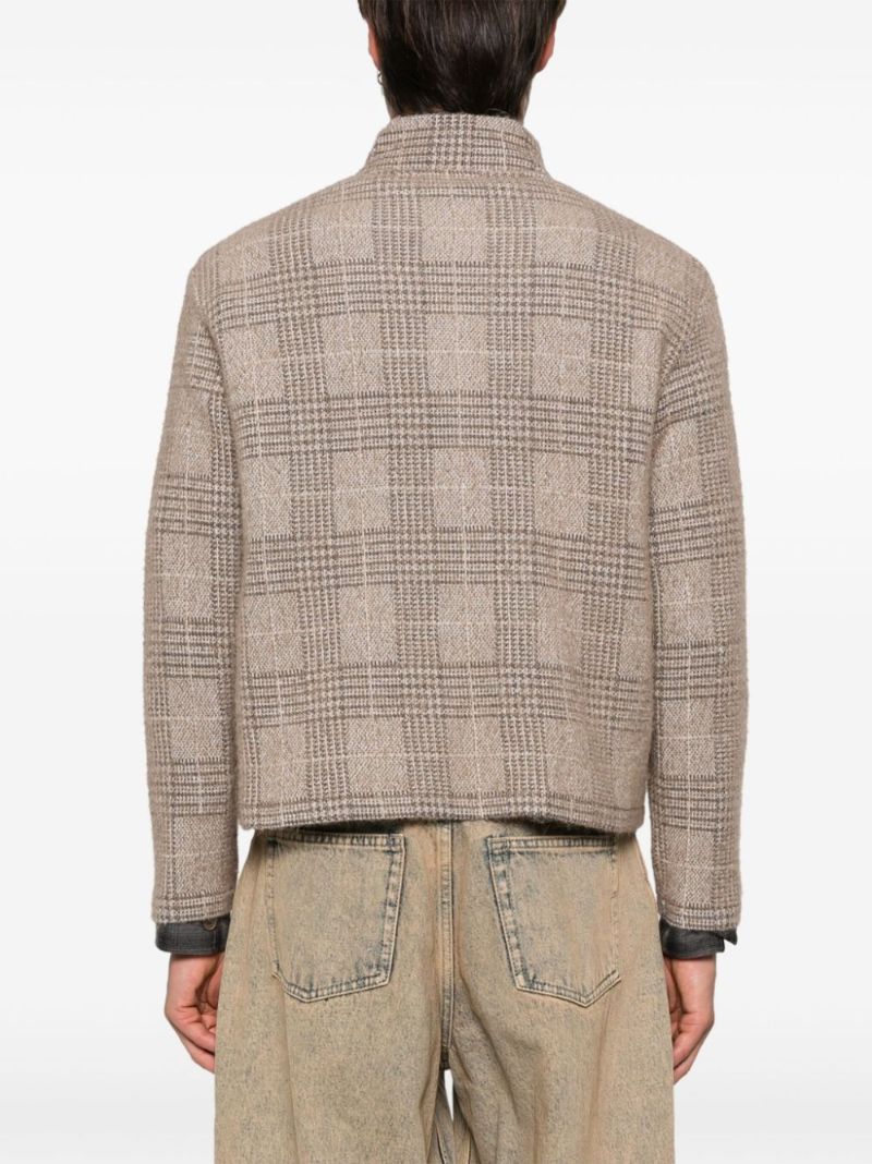 Checkered Zipped Cardigan