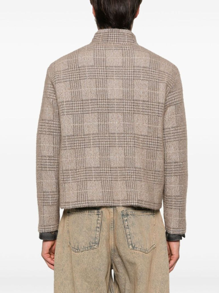 Checkered Zipped Cardigan