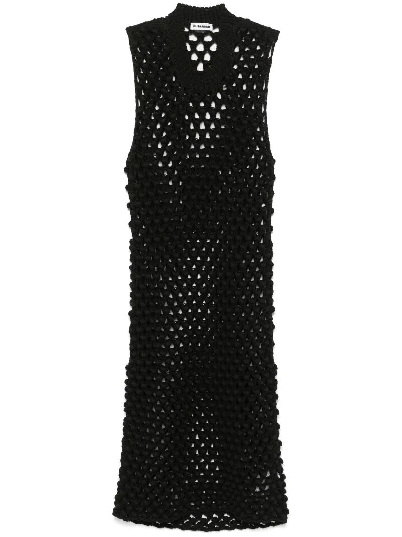 Black Crochet-knit Dressbl