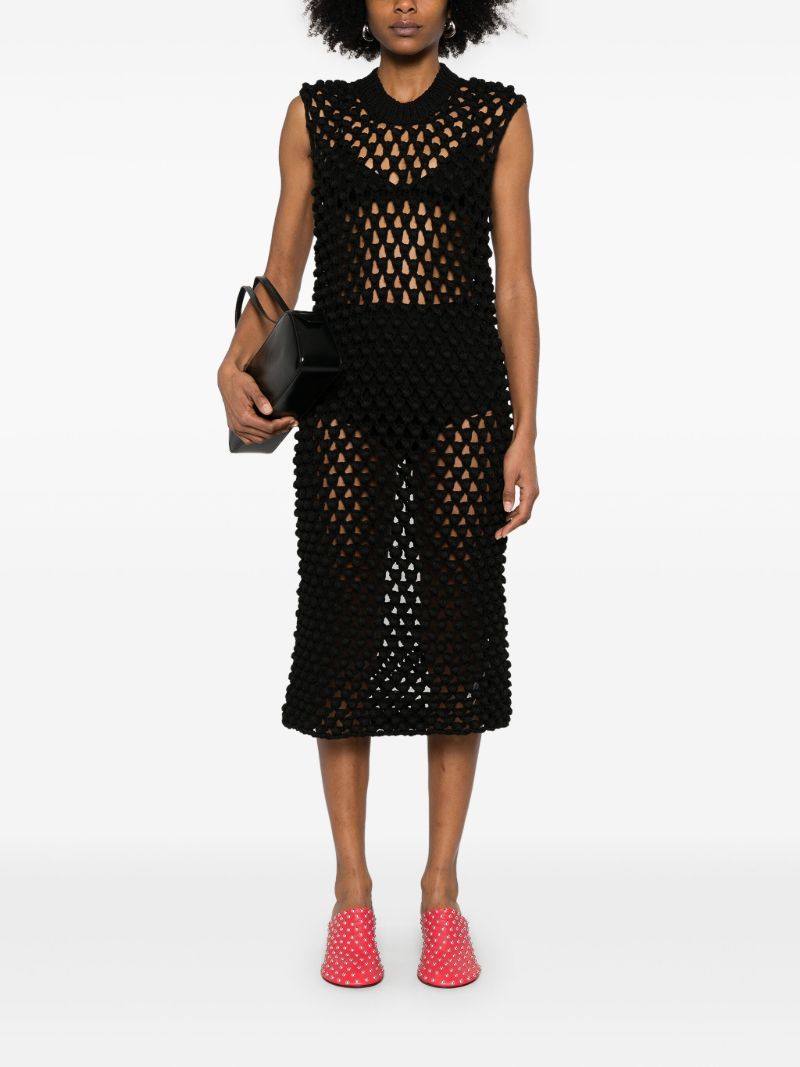 Black Crochet-knit Dressbl