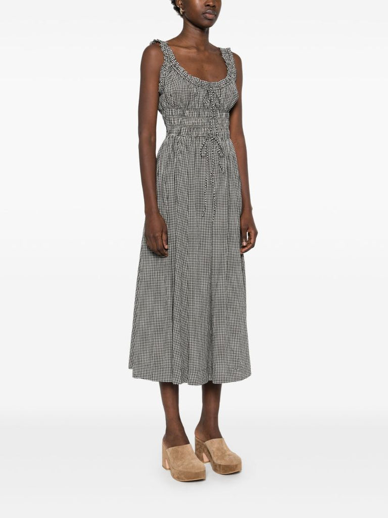 Grey Gingham-check Dress