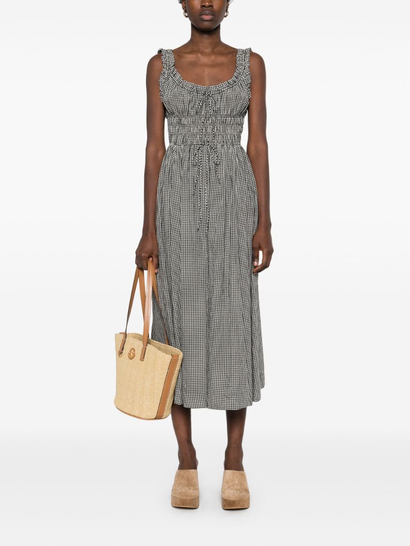 Grey Gingham-check Dress