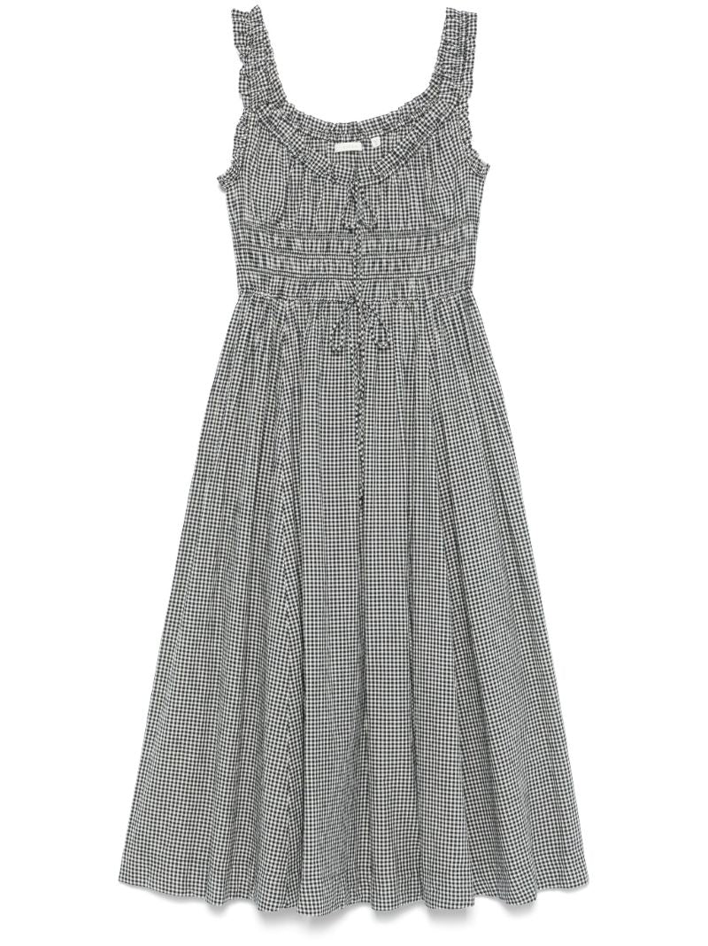 Grey Gingham-check Dress