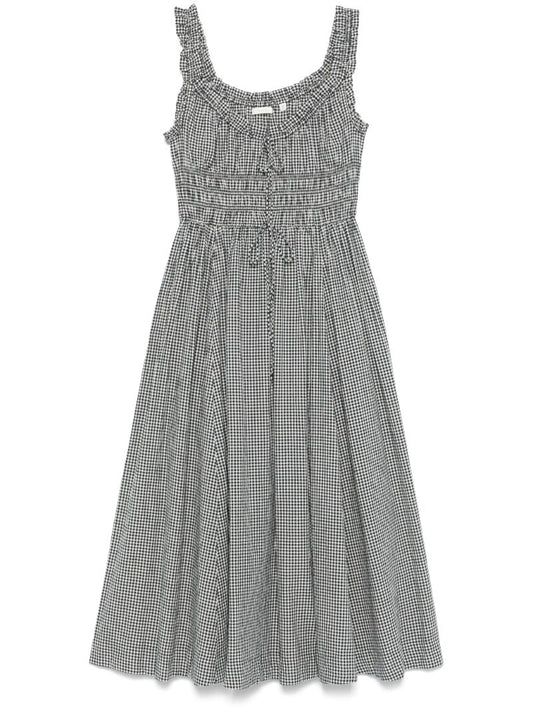 Grey Gingham-check Dress