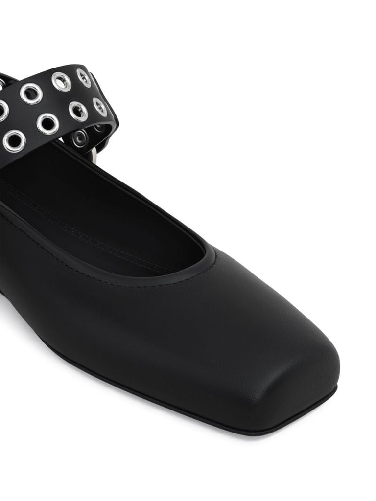 Black Biker Ballet Flats