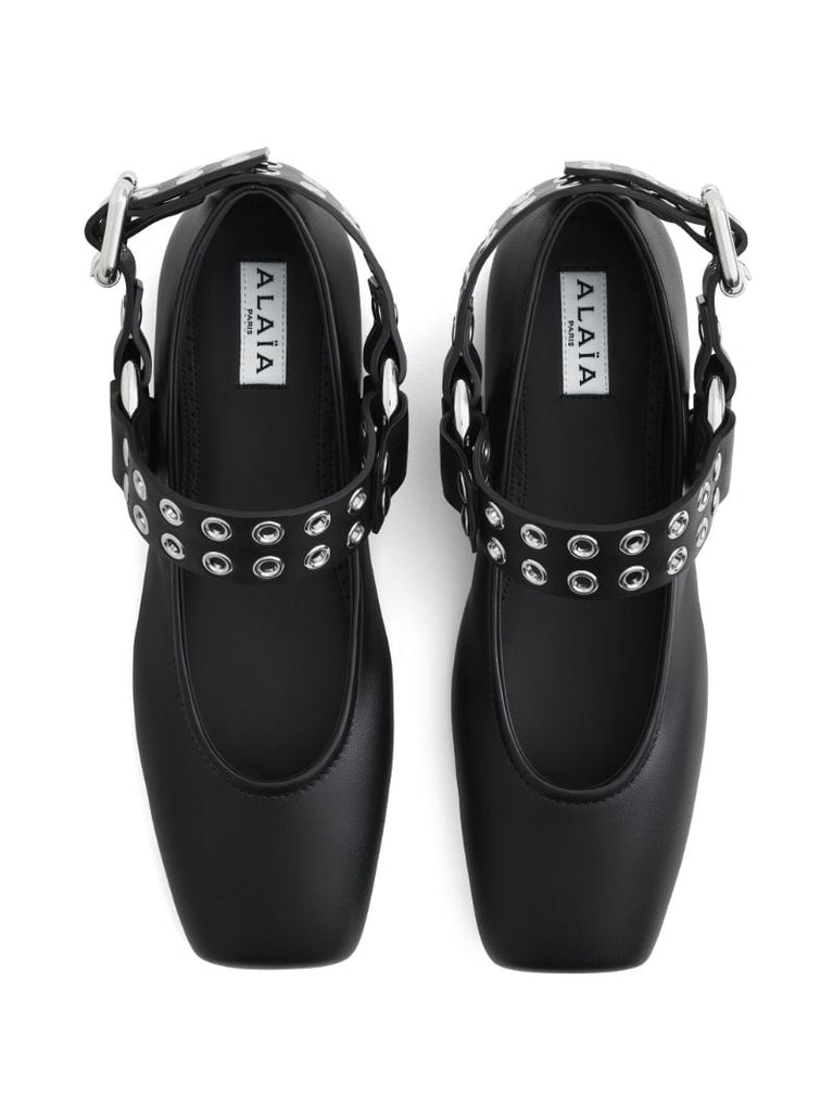 Black Biker Ballet Flats